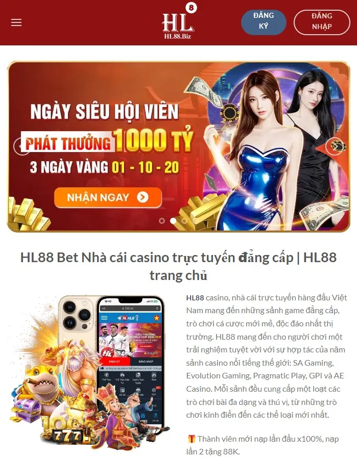 Trang chủ nhà cái, casino trực tuyến HL88